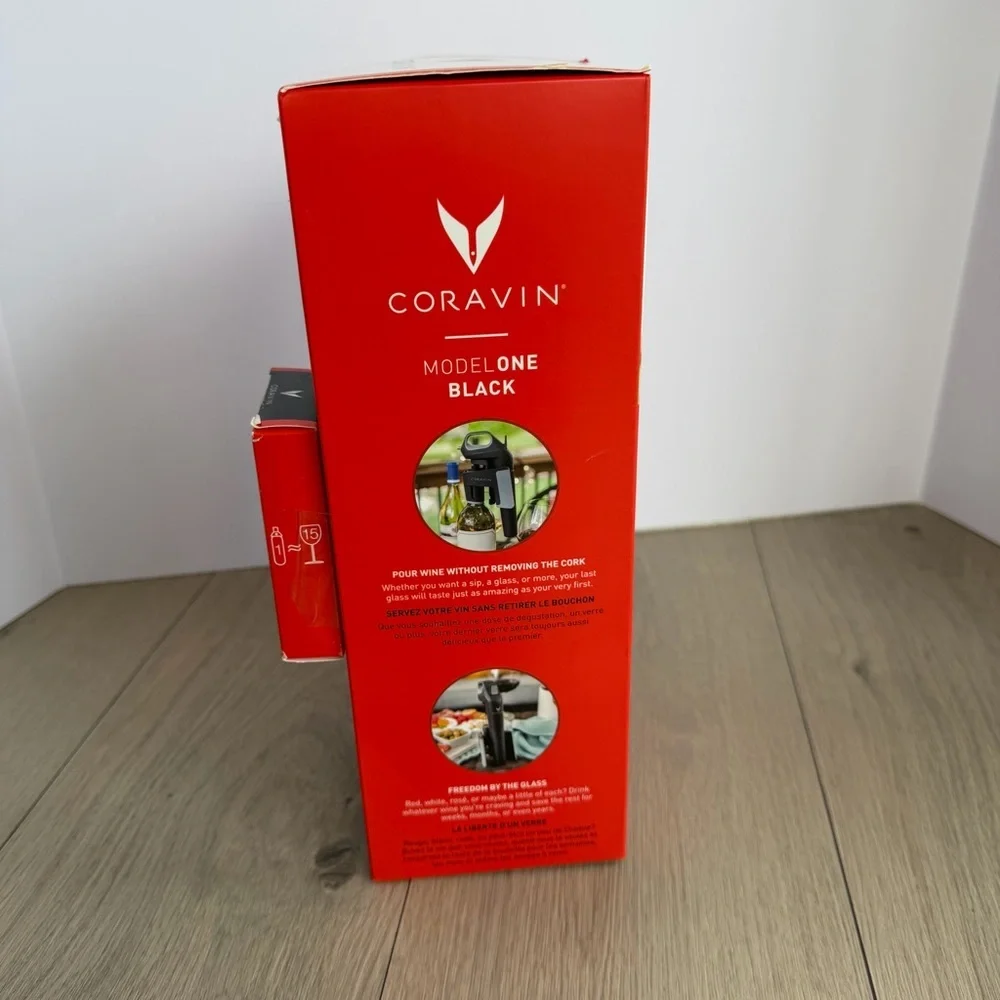 NWT Coravin Model One Black WINE Preservation System 2 Argon Capsule Bundle - Picture 2 of 6